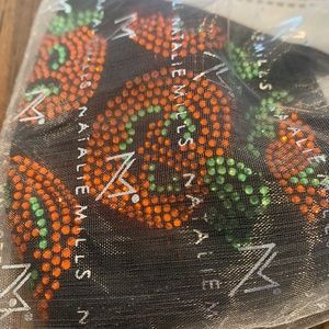 🎃 Halloween Crystal Mask - Black Cotton‎ with Pumpkins